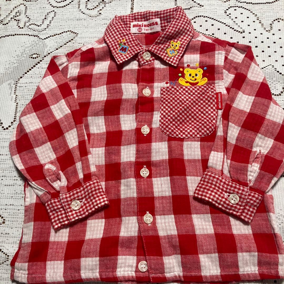 専用☆美品☆ミキハウス 80 cm オーバーオール シャツ付き
