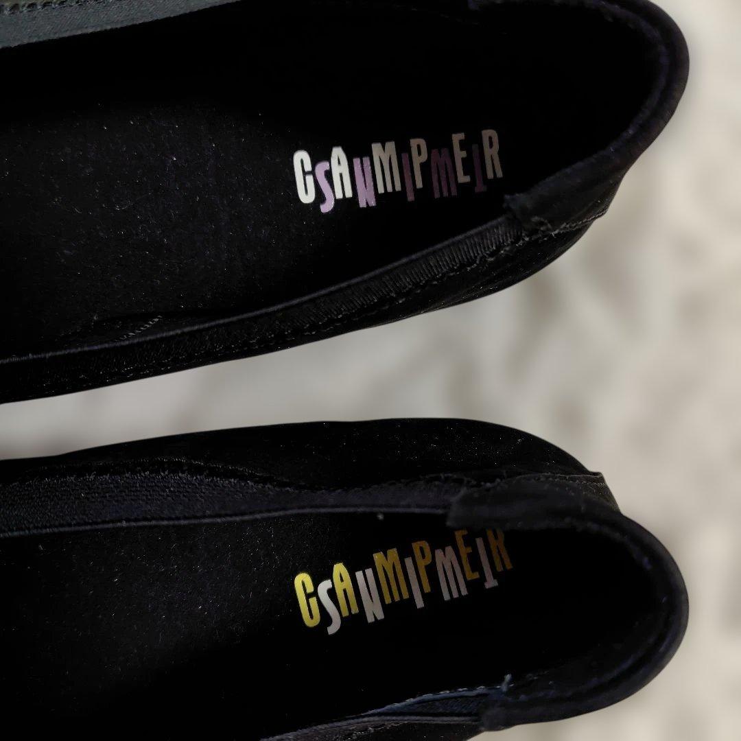 CAMPER ブラックフラットシューズ 刺繍入り　新品未使用　サイズ38