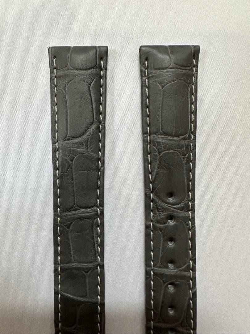 【純正品】OMEGA グレーアリゲーターレザーストラップ 19mm