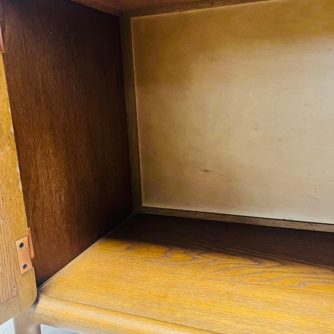 【良品】曙工芸製作所 キャビネット オーク材 リビング収納