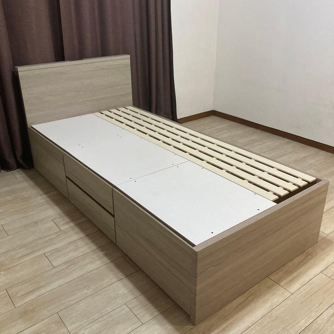 【自社配送エリア内限定販売】NITORI/ジオチェスト/シングルベッドフレーム