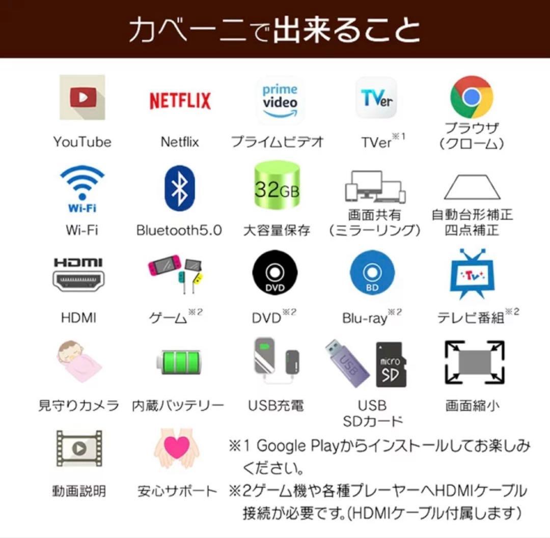 プロジェクター KABENI ◎BLACK