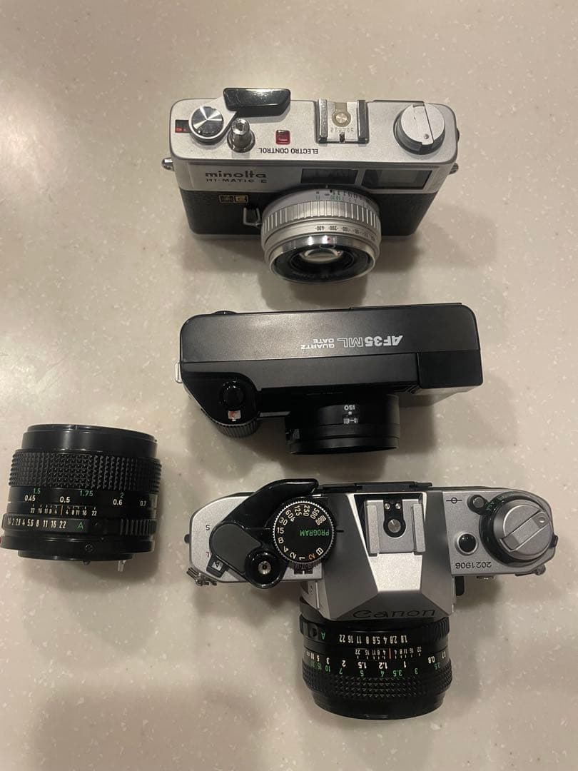 フィルムカメラセット Minolta, Canon, Panasonic