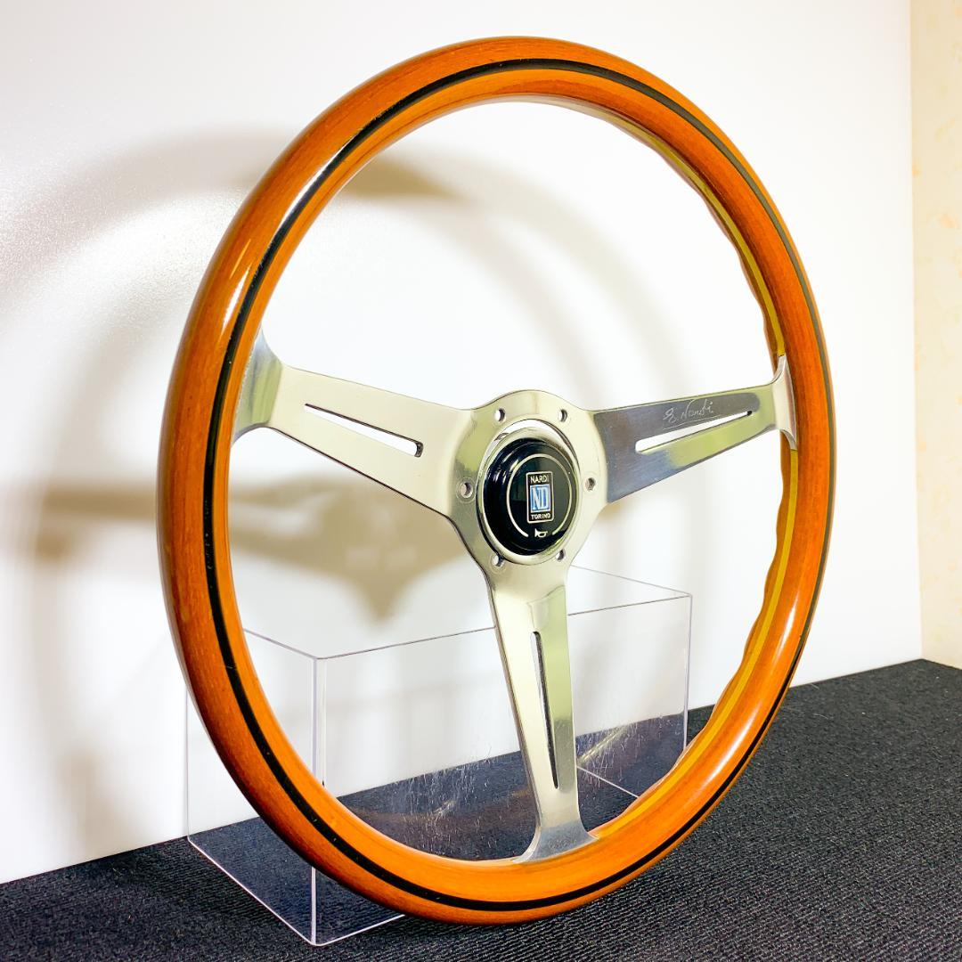 ナルディ クラシック ウッドステアリング ポリッシュスポーク 本物ホーン付 美品