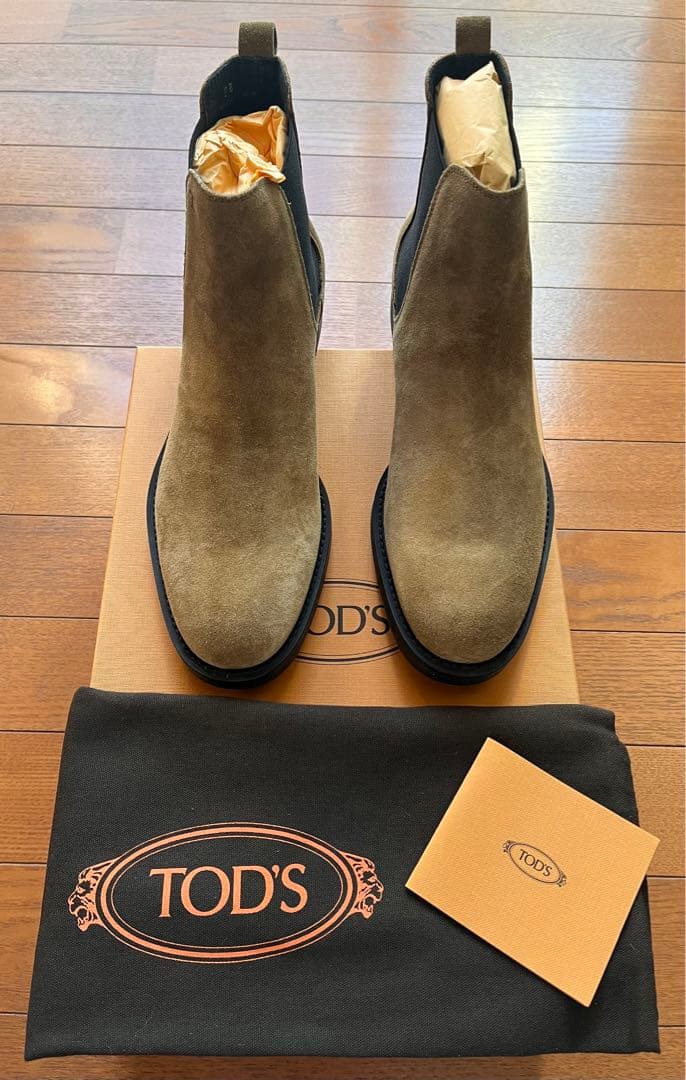 新品 未使用 TOD'S スエード ショートブーツEU38 キャメル 25cm