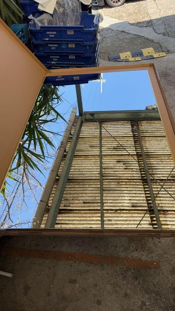 【中古】ダンスミラー 割れない鏡 幅100x160cm 姿見 金色 4番