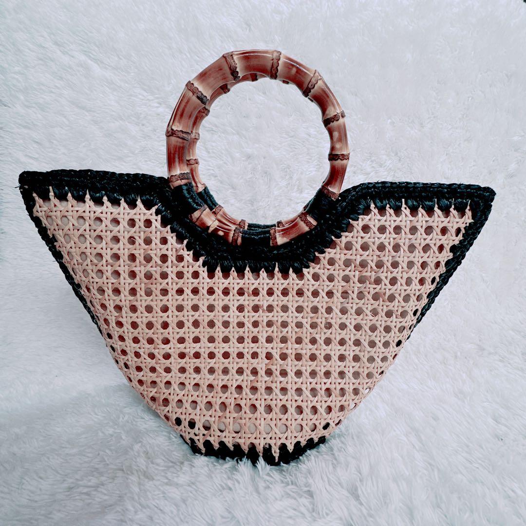 カテリーナベルティーニ バンブーハンドルバッグ かごバッグ ハンドバッグ 竹