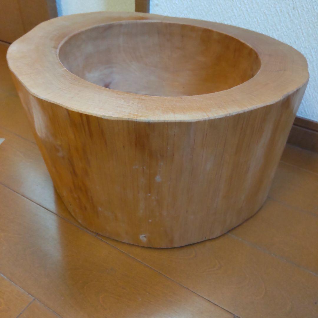 あらぽん　ミニうす　臼と杵　原木くり抜きタイプ