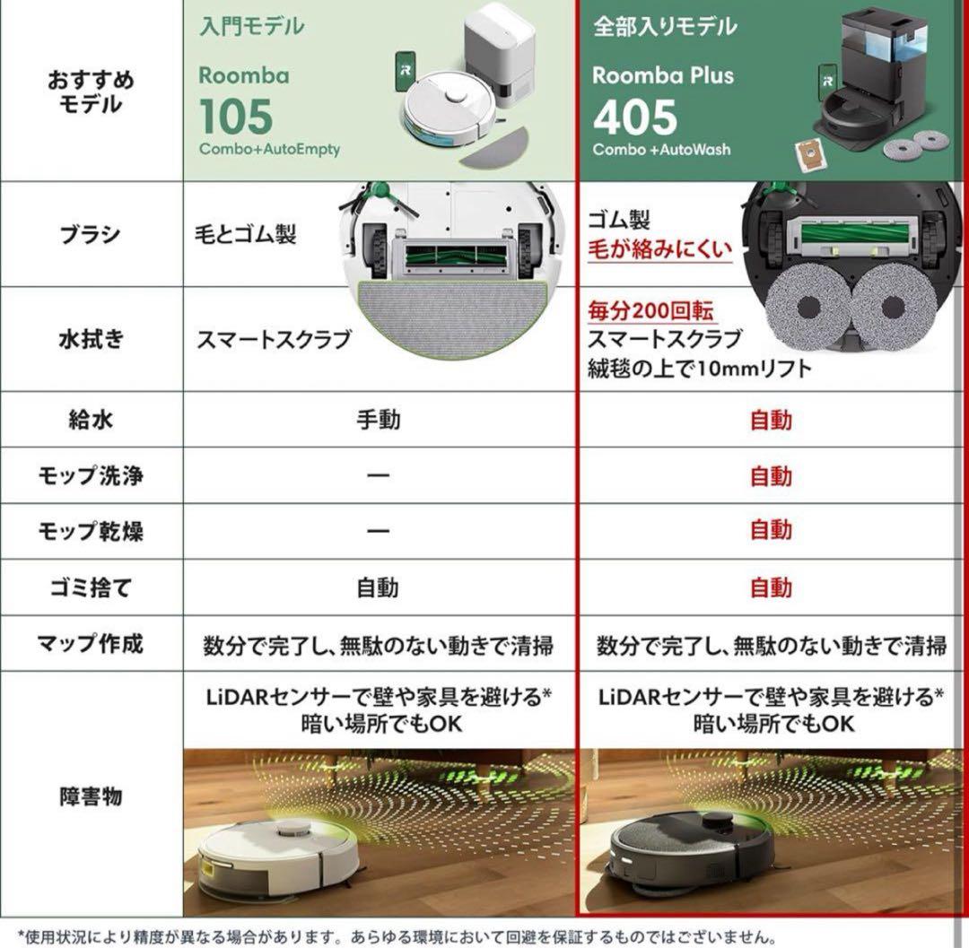 2025 ルンバPlus 405 Combo ロボット + AutoWash