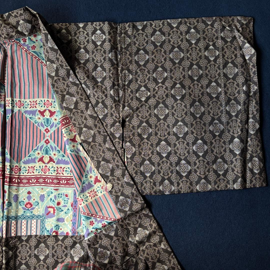 2618 アンティーク大島紬　着物12枚　羽織3枚　材料正絹