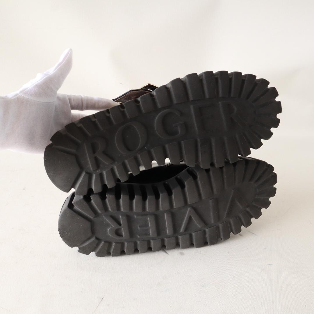 ロジェヴィヴィエ ヴィヴゴーシック厚底　黒エナメルローファー 37 24cm
