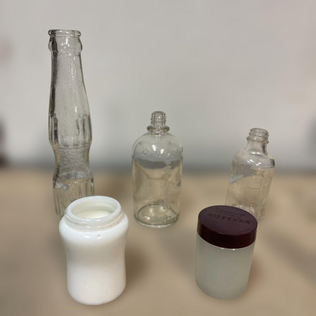MR-450A 透明ガラス瓶 8個セット　アンティーク　レトロ　コレクション　瓶