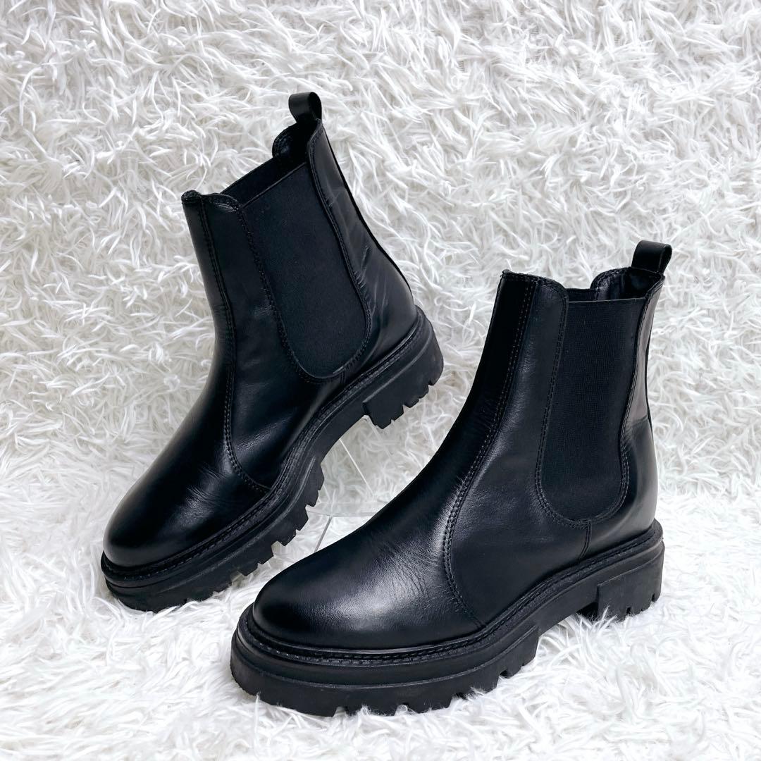 ENESS エネス サイドゴアブーツ 37 ブラック 厚底 トラックソール