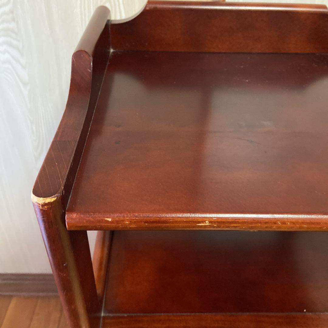 カリモク 電話台 棚 サイドラック 花台 飾り棚 4段 チェスト 昭和レトロ