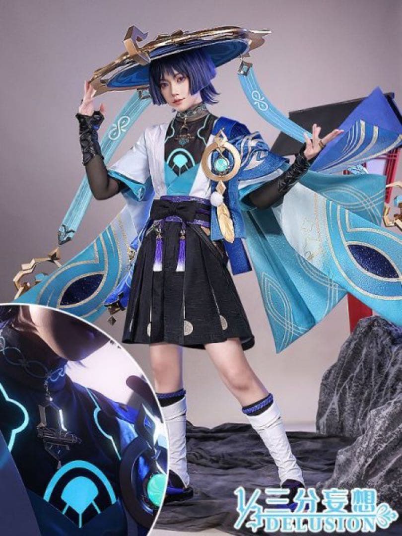 原神 放浪者 三分妄想製 sサイズ 笠＋下駄付き フルセット