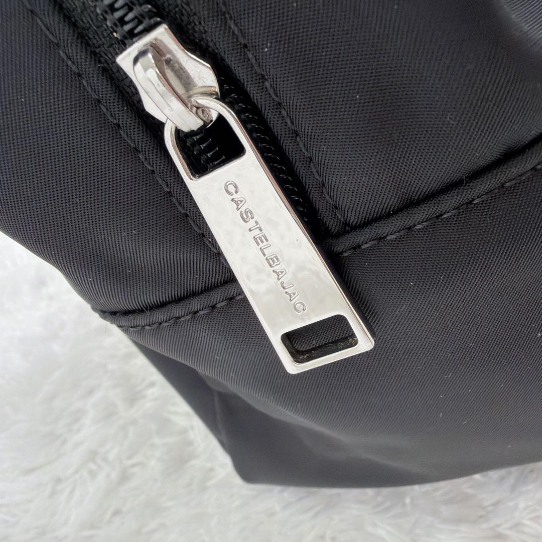 極美品✨ カステルバジャック T挿しサッチェル ラウンド バッグ ブラック