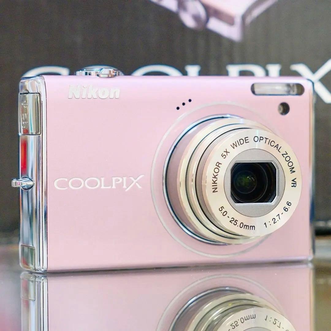 名機 動作品 平成レトロ Nikon COOLPIX S640 ピンク 元箱付き