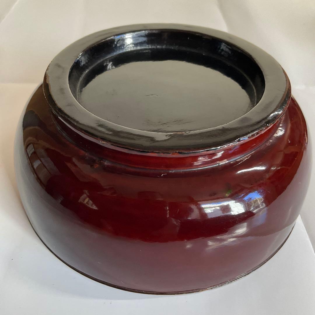 輪島塗　天然木蒔絵「竹に雀文」吸物椀(雑煮椀)10脚揃　明治後期から大正頃