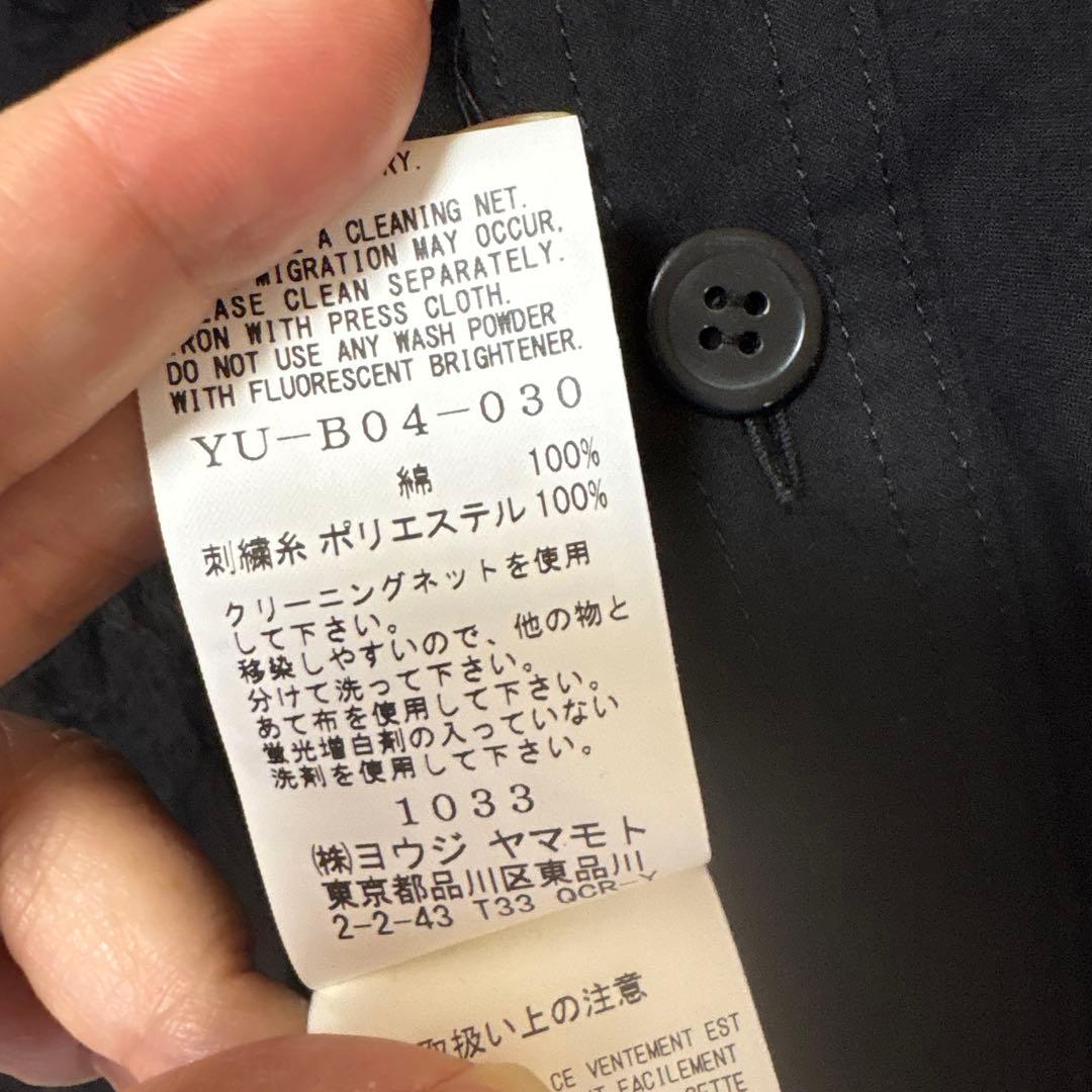 Y's ブラック 刺繍入り長袖シャツ　 サイズ2