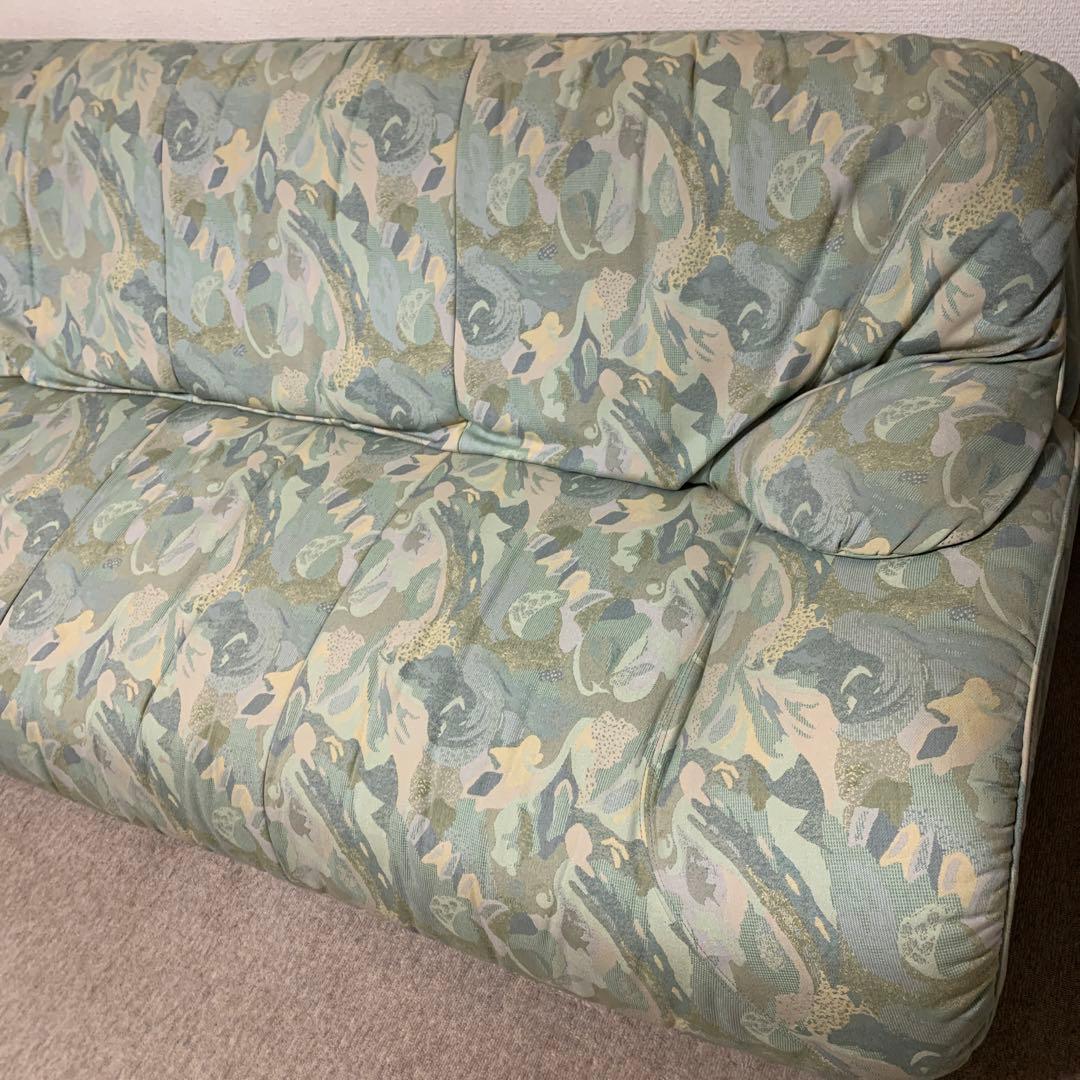 高級マルニ木工ヴィンテージ昭和レトロ平成レトロカモフラージュ柄 2人掛けソファ