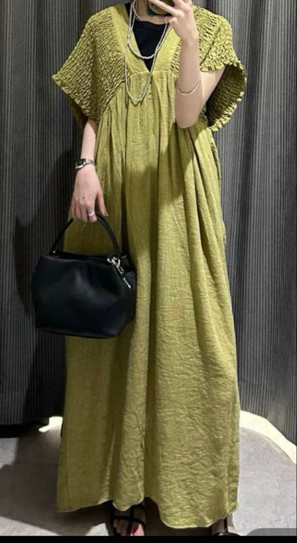 わ*ー様 【産前・産後対応】マタニティ／シャーリングVワンピース　レプシィム　レ