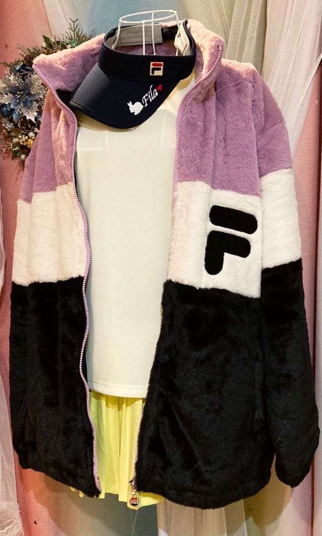 No.867 FILA スモーキーYELLOWのプリーツ☆新品☆XL☆