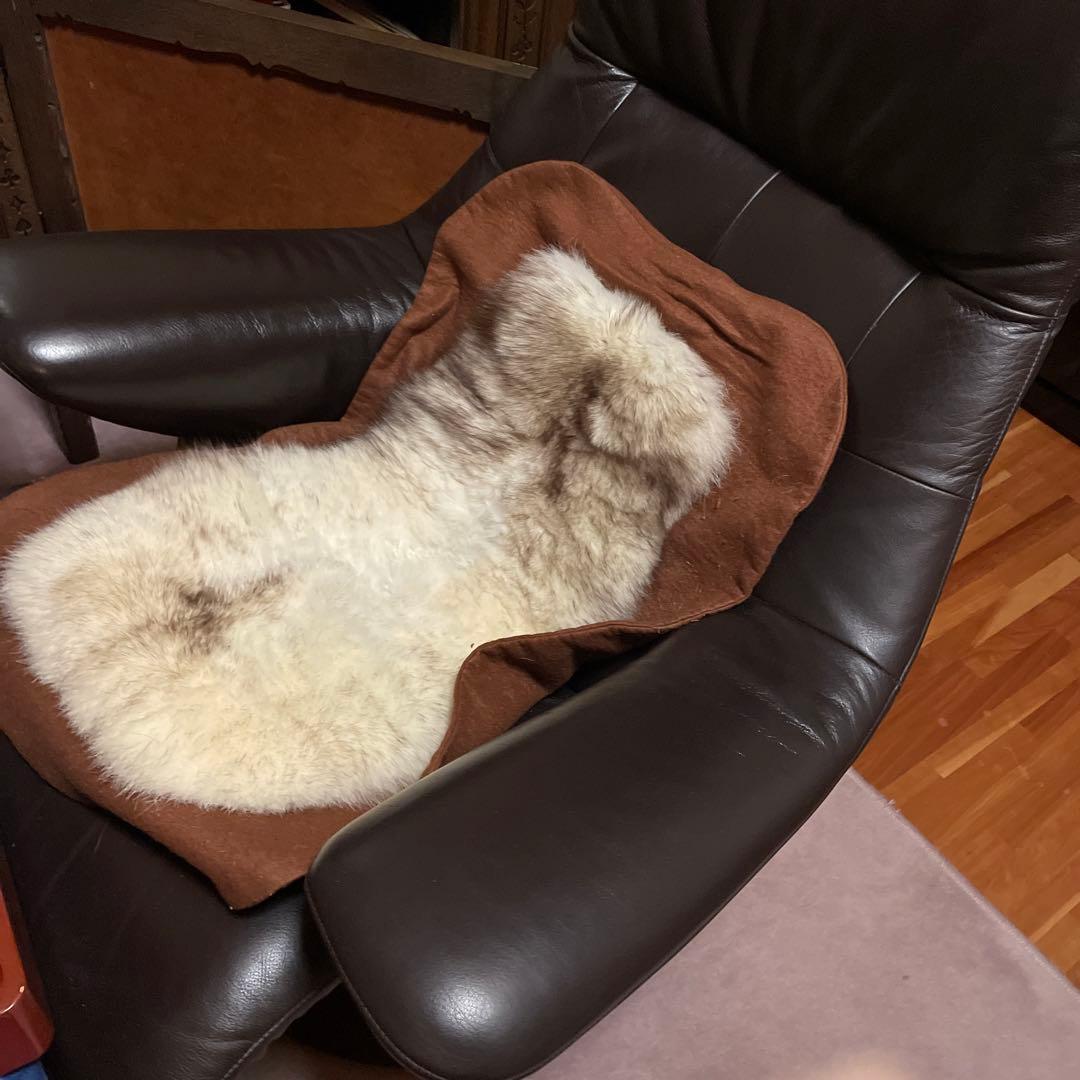 座布団　マット ラグ 毛皮　クッション　シルバーフォックス　高級　2枚セット