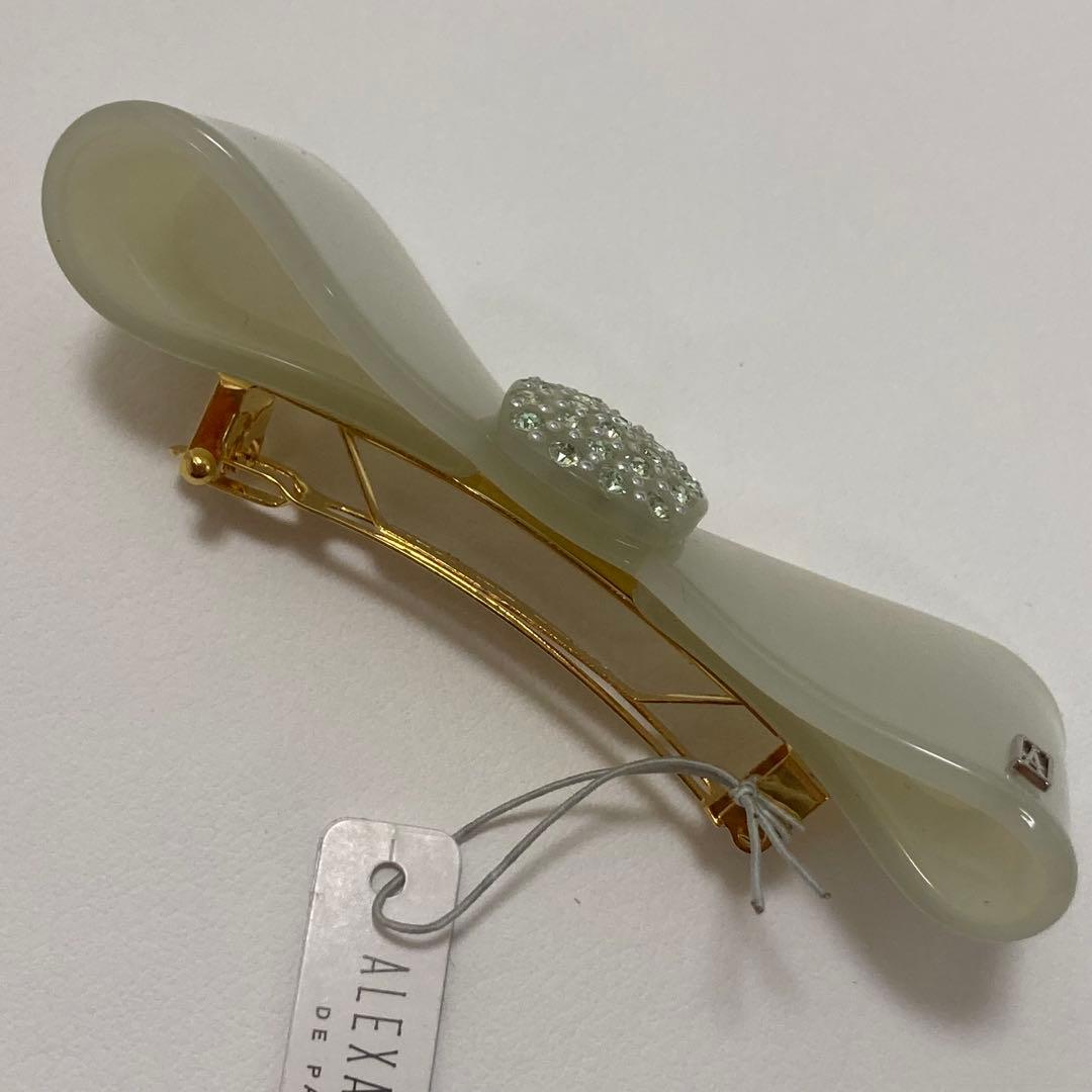 新品☆alexandre de paris☆リボンバレッタ 淡いグリーン