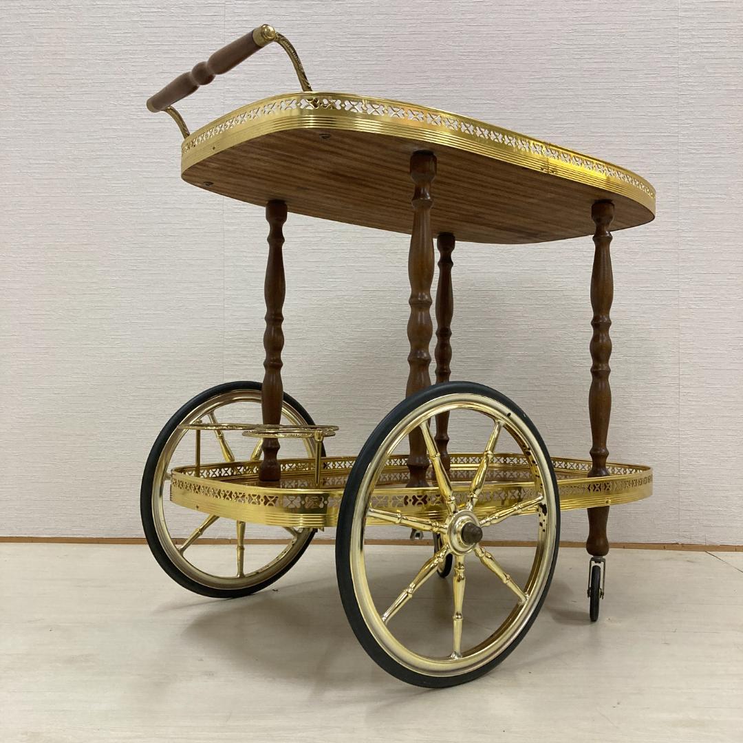 イタリア　クラシック　ワゴン　キッチンワゴン　象嵌