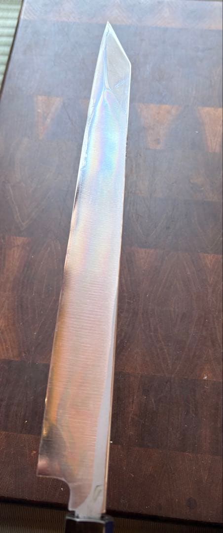 堺打刃物　霞　切付　柳刃　尺　300mm 包丁　白鋼　和包丁　黒檀　八角柄