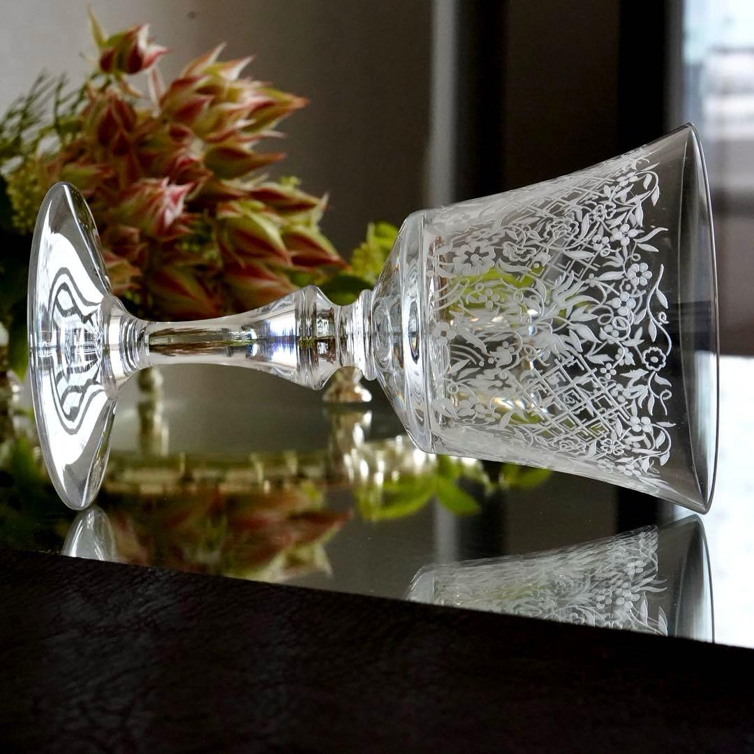 極希少★美品★オールドバカラ★フラワー エッチング★ワイングラス★1脚 B★レア