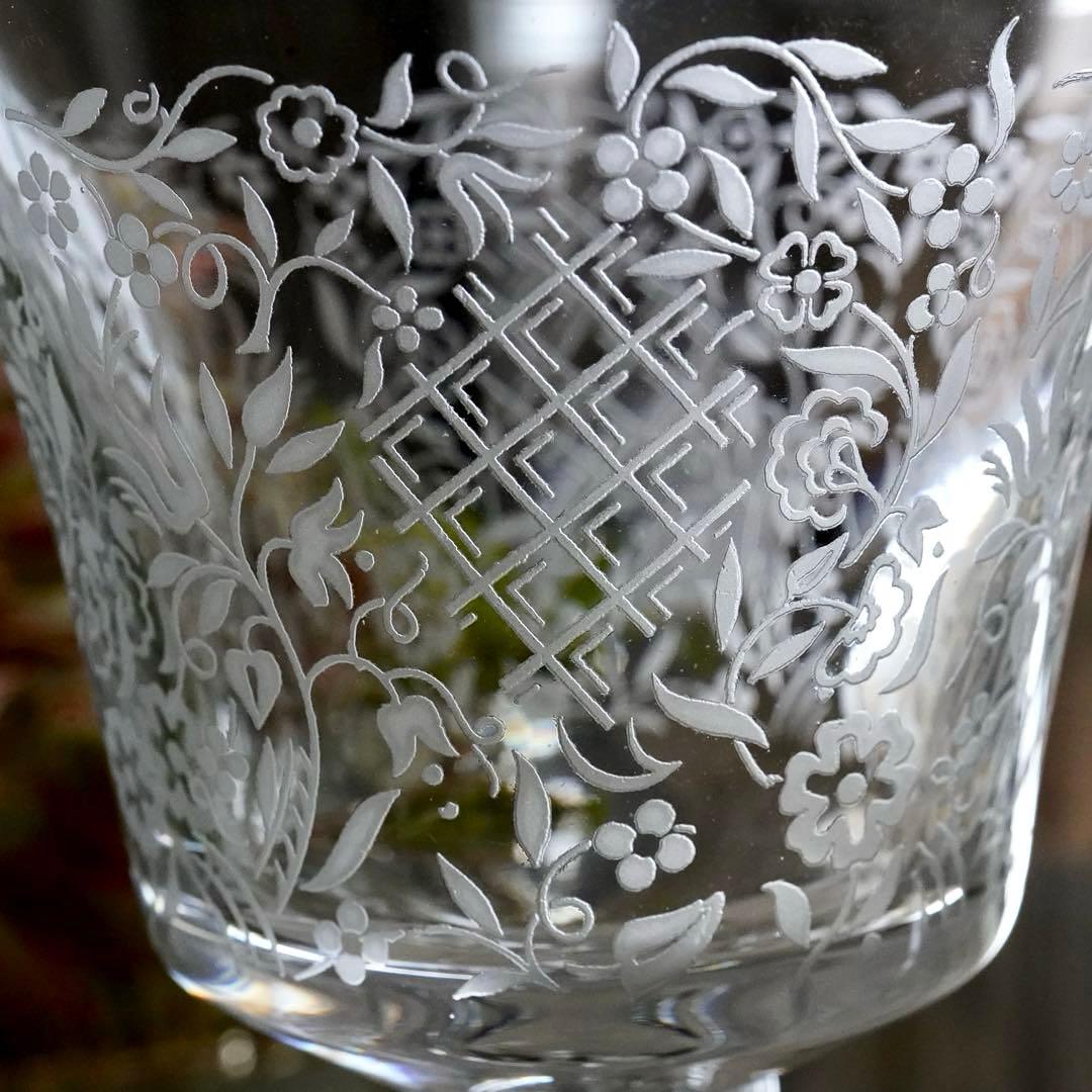 極希少★美品★オールドバカラ★フラワー エッチング★ワイングラス★1脚 B★レア