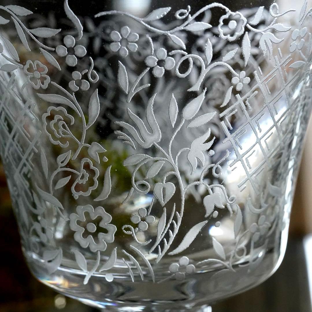 極希少★美品★オールドバカラ★フラワー エッチング★ワイングラス★1脚 B★レア