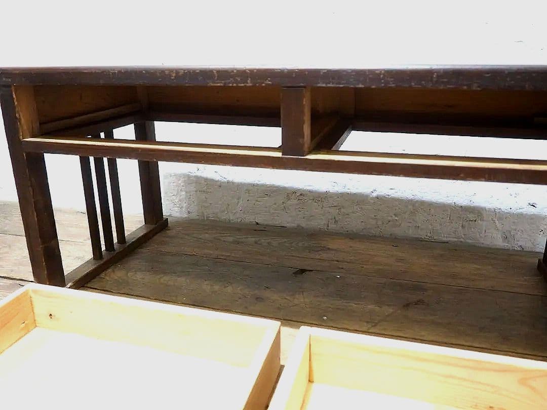 1408 レトロな杉の文机　ローテーブル　陳列台　展示台　古家具　アンティーク