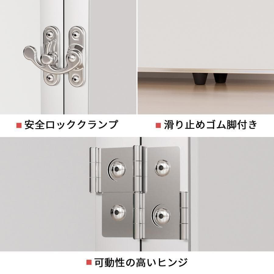 割れない鏡 折りたたみ 180度 360度展開 幅60cmx2枚（シルバー）