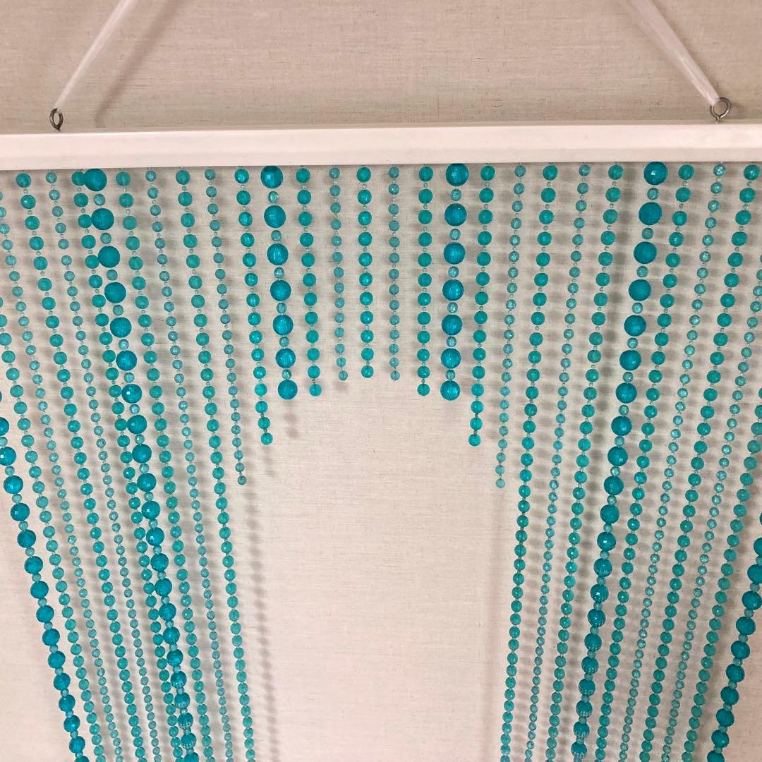 セルコン 珠のれん 玉暖簾 仕切り すだれ カーテン 壁掛け 青 ポップ レトロ