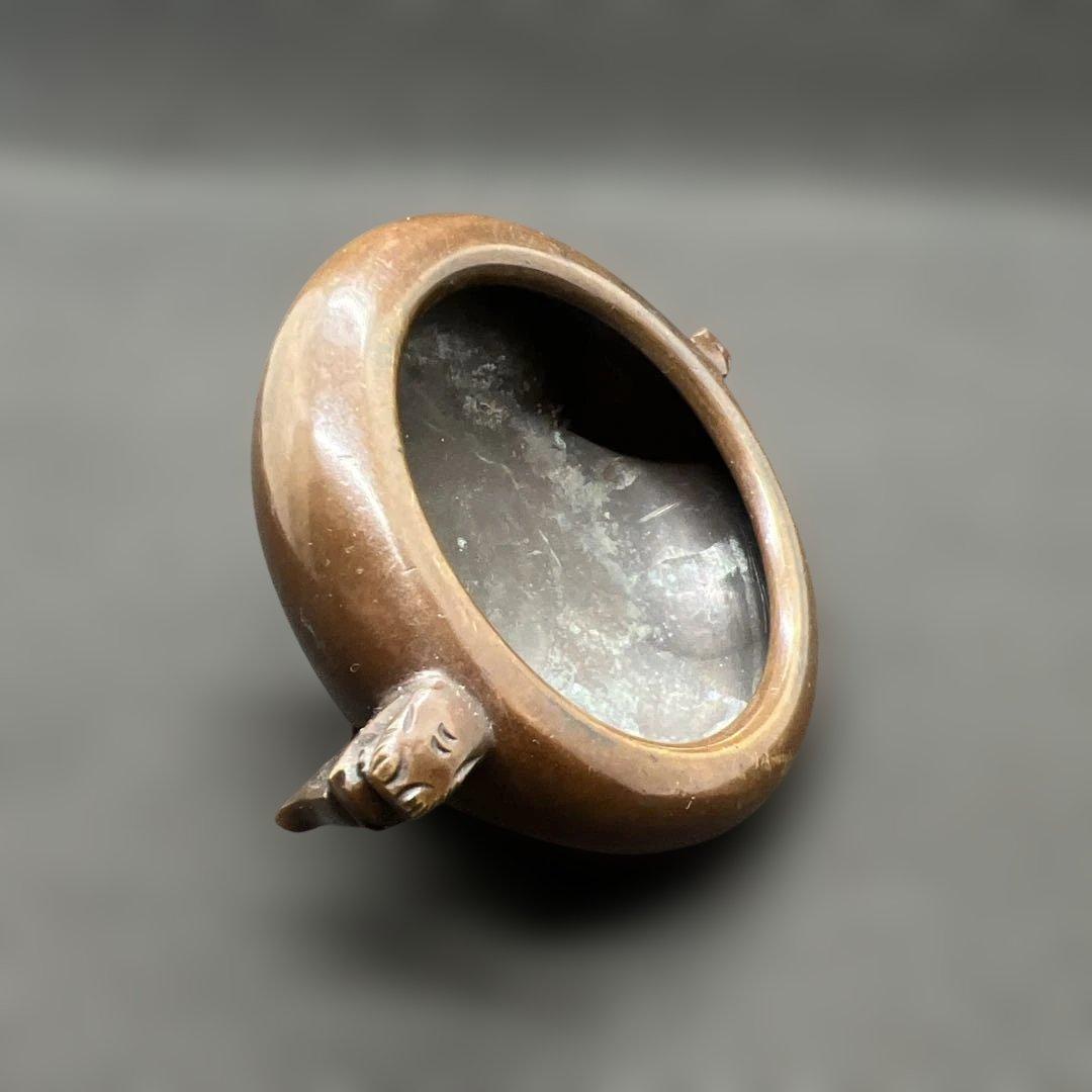 精銅製時代香炉　ハンドメイド　香道具　金属工芸