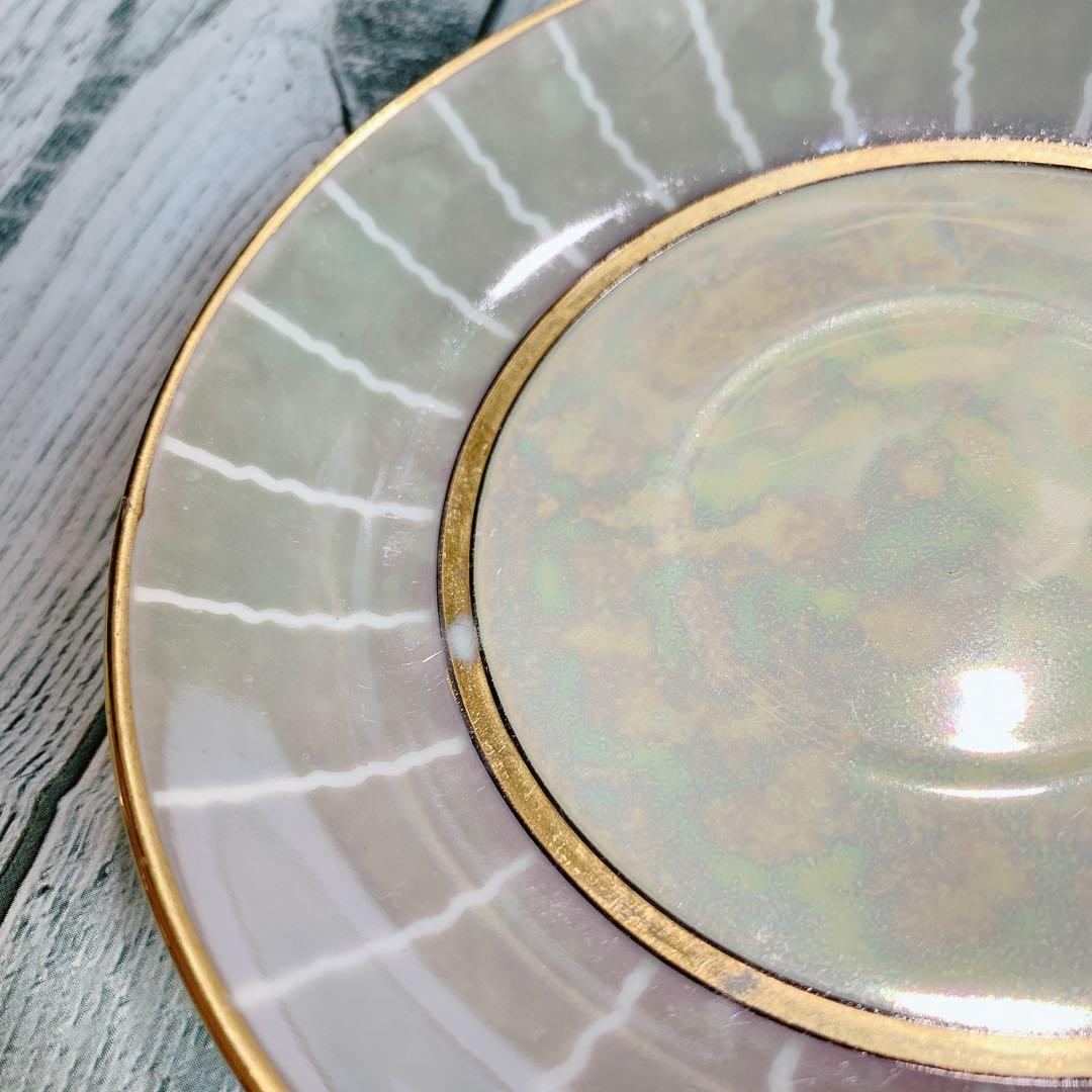 オールドノリタケ 花柄 金彩 ラスター ハンドペイントアンティーク 美品