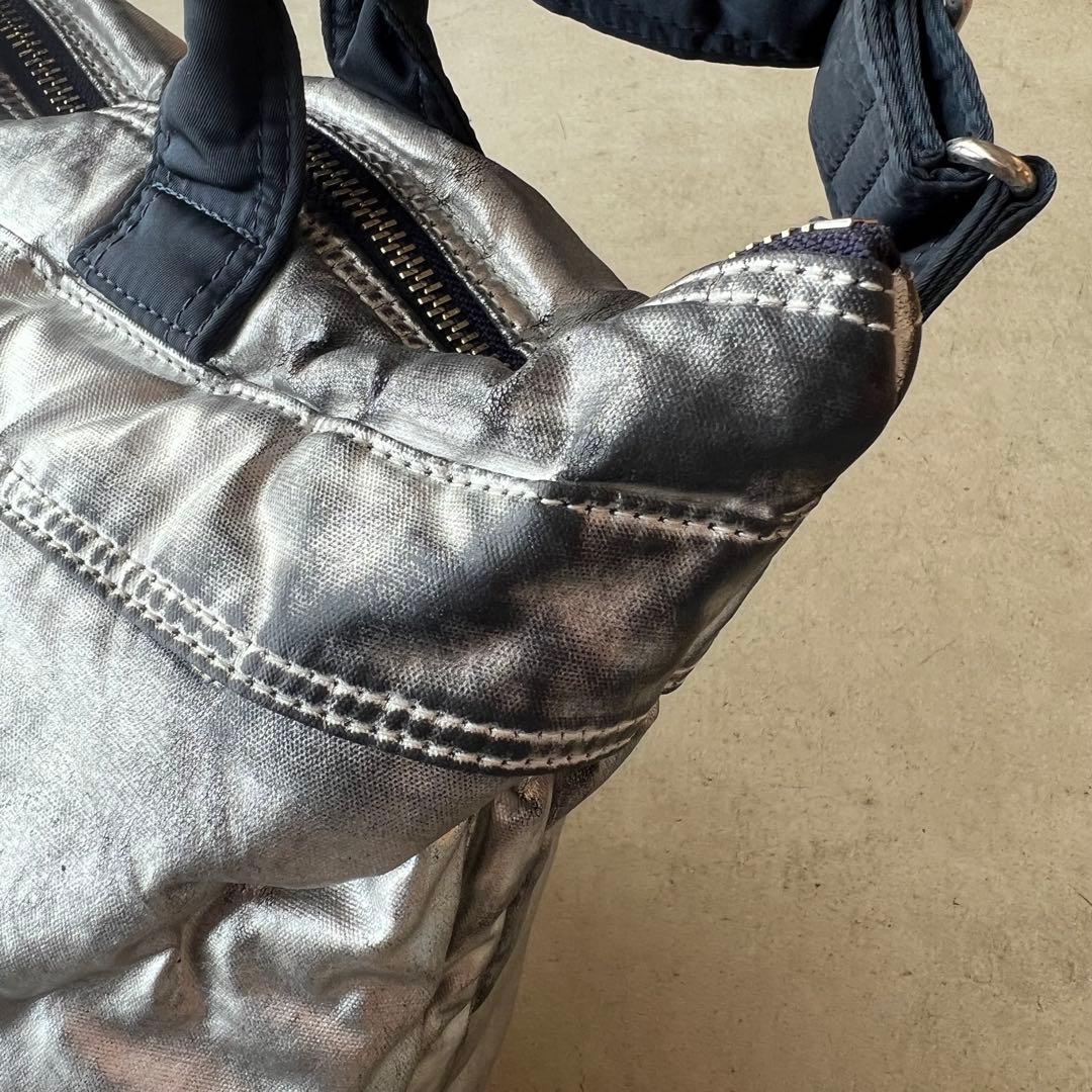 【PORTER×プティローブノアー】シルバー　箔　ヘルメットバッグ　ポーター