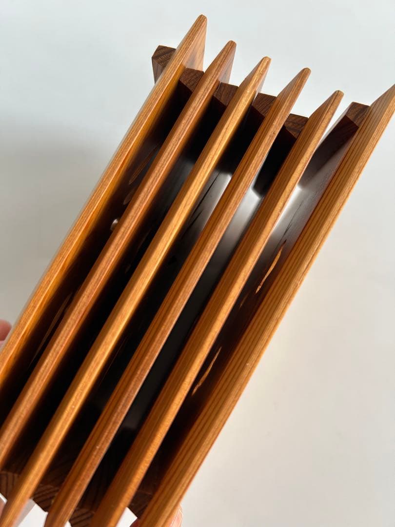 未使用　銘木 屋久杉 銘々皿 切り抜きデザイン 絵変わり　6枚セット