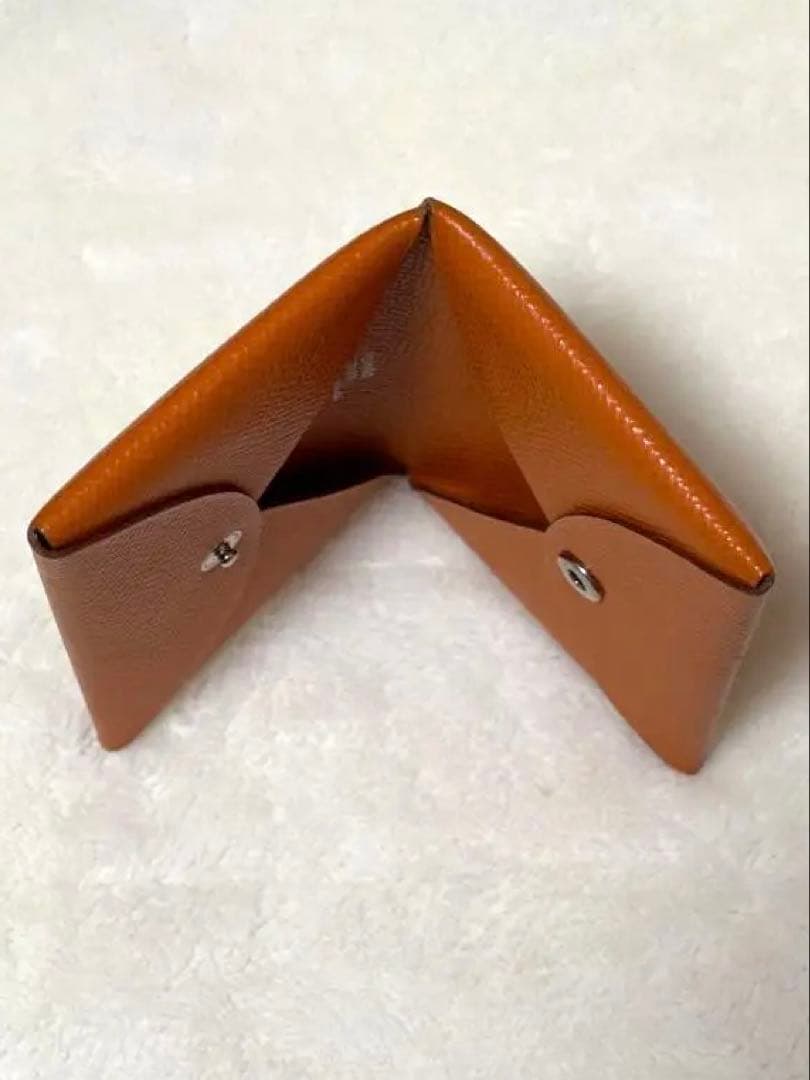 【✨極美品✨】HERMES カルヴィ レザー 名刺入れ（オレンジ）