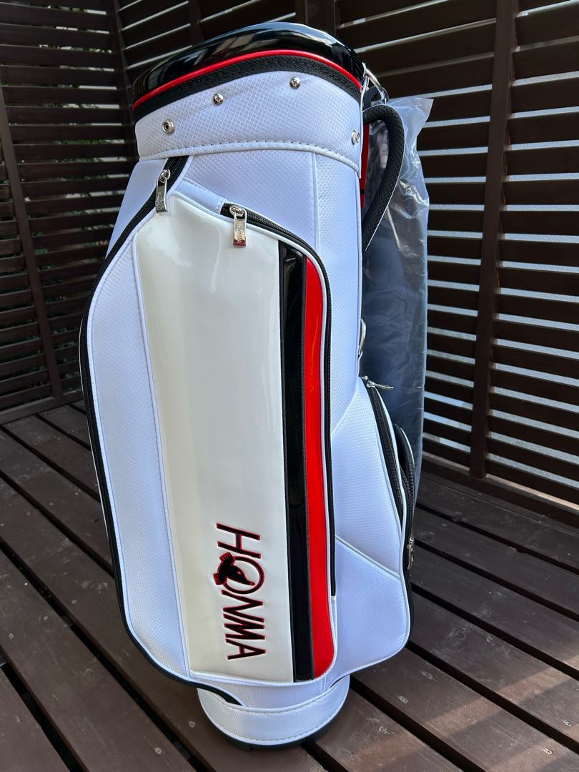 【新品未使用】HONMA ゴルフキャディバッグ ホワイト/レッド