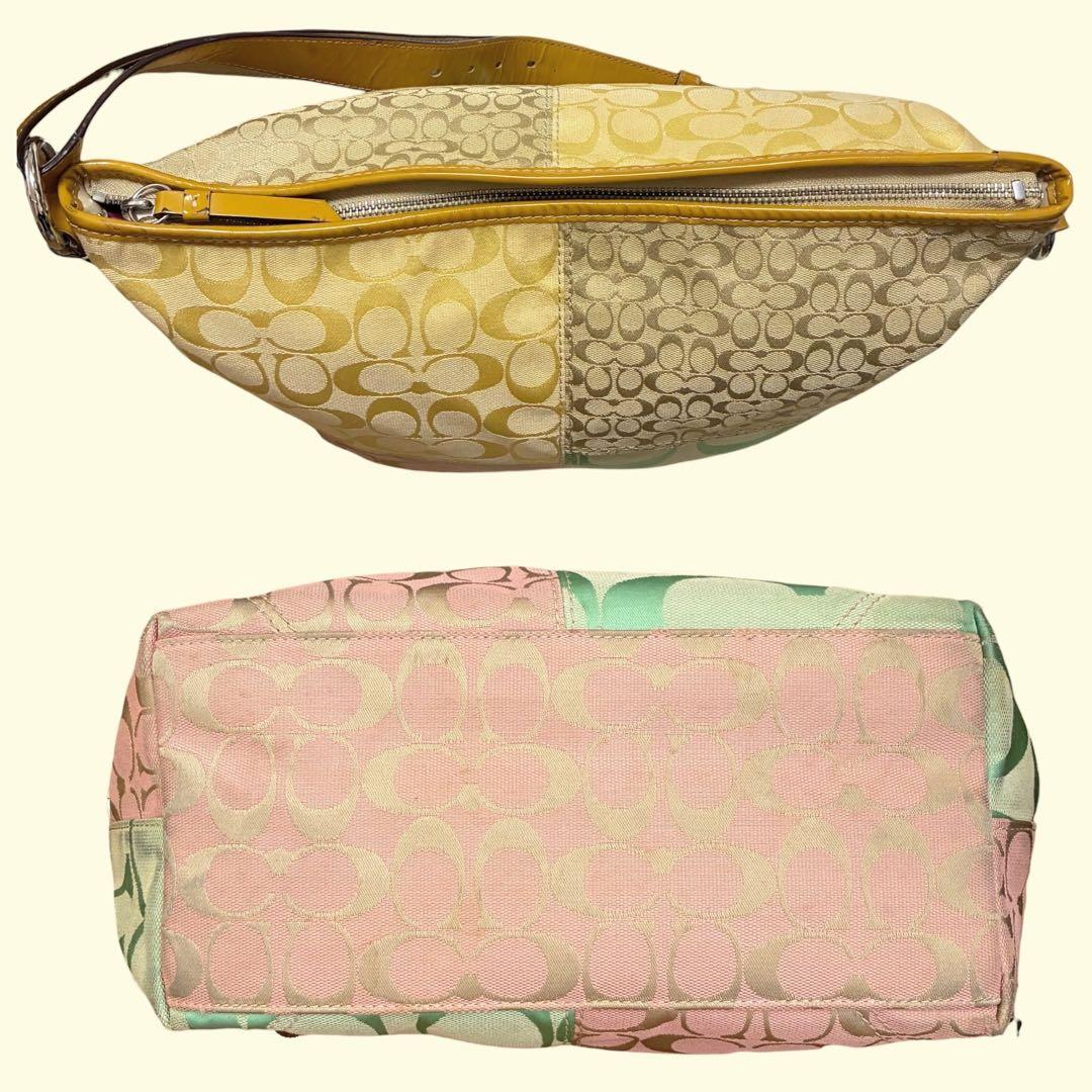 希少✨COACH コーチ パッチワーク マルチカラー Y2K ハンドバッグ