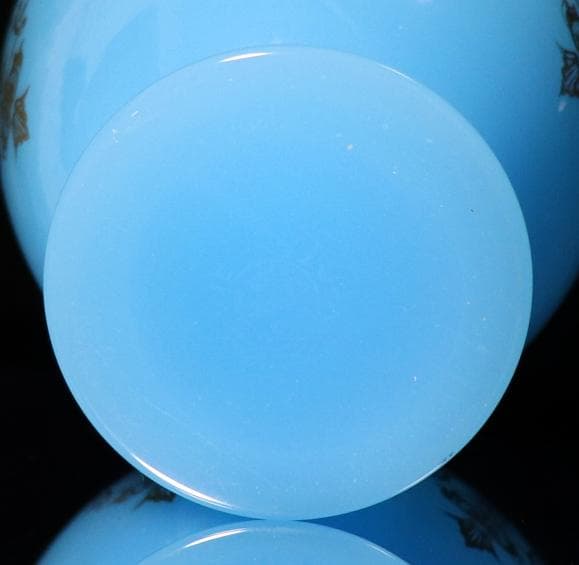 オールド・バカラ 1970年 金彩花瓶 エンパイア ブルー オパーリンクリスタル