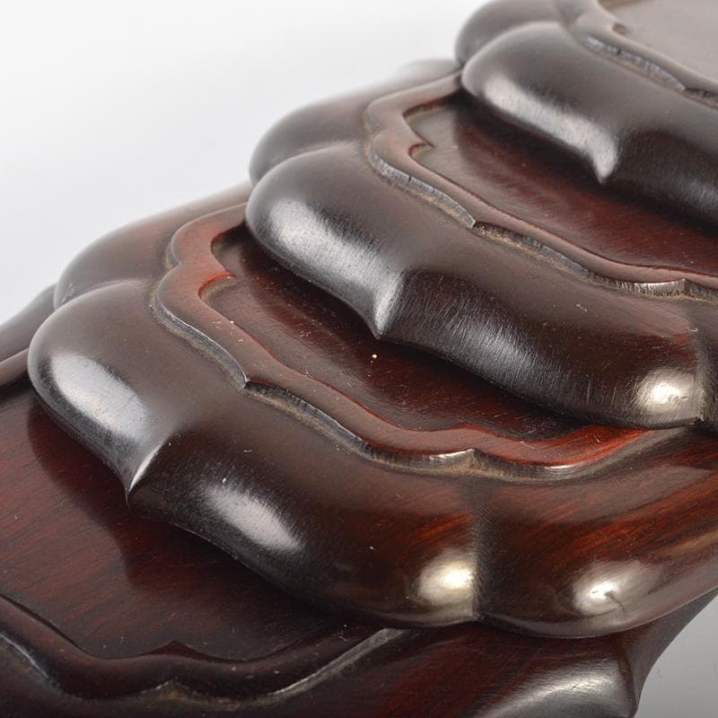 中国　唐木紫檀製　茶托　小皿　五客　V　R6622E