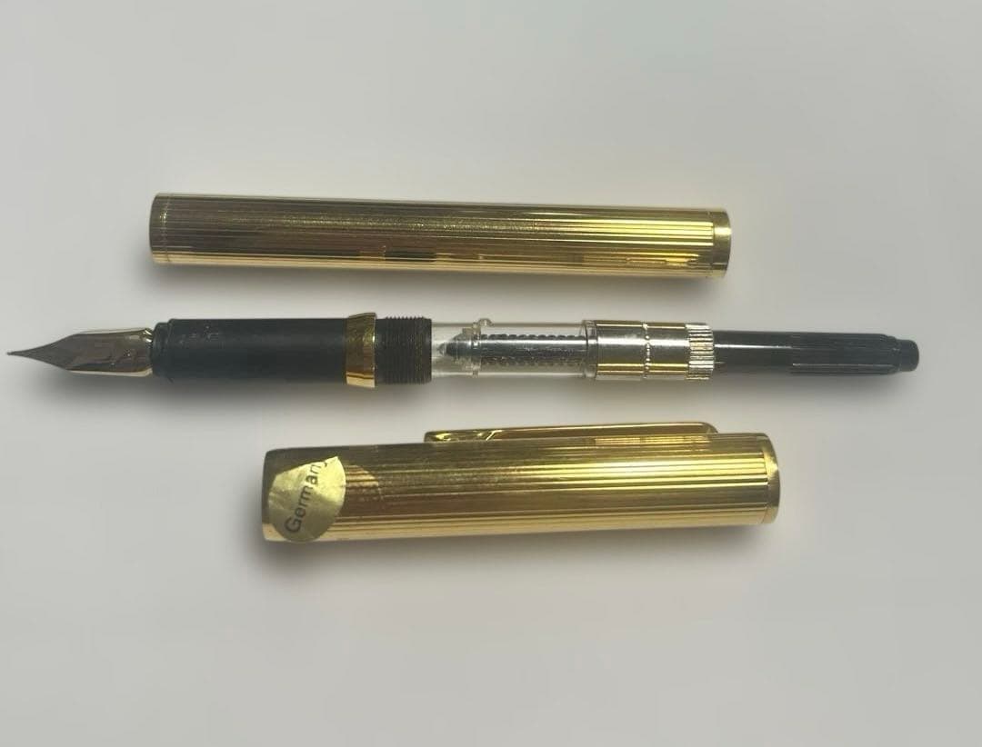 ダンヒル 万年筆 ゴールドプレート ペン先　14K 585 箱付き