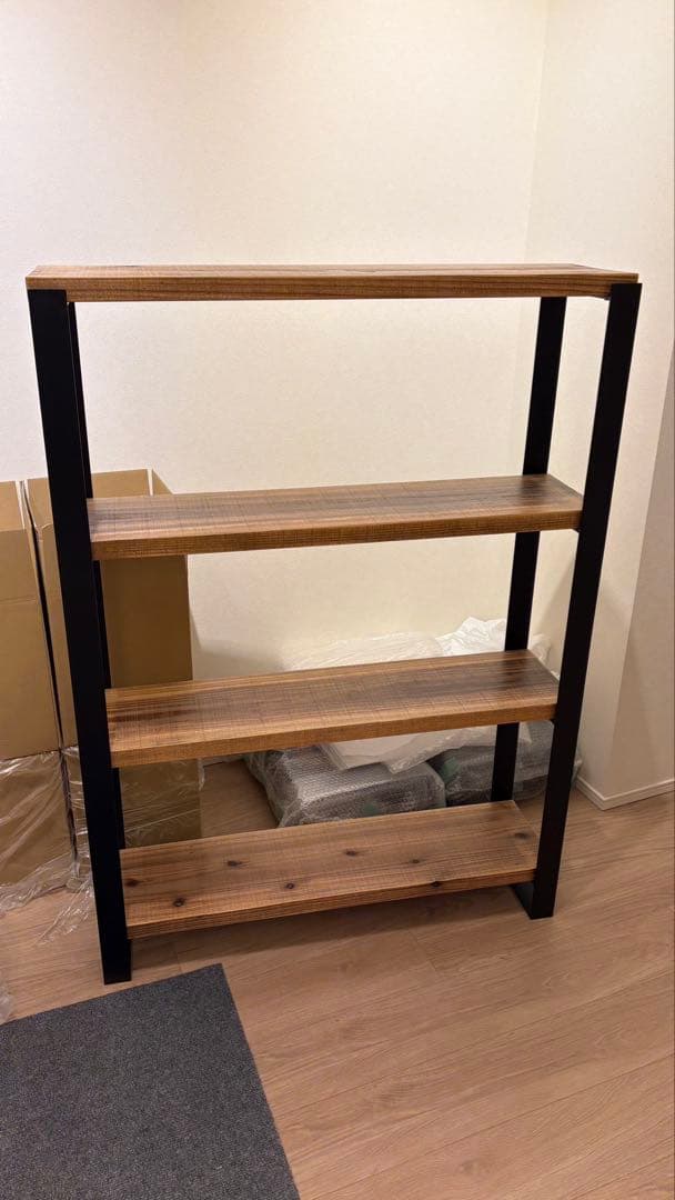 【美品】KANADEMONO THE SHELF 無垢杉ブラックスチール