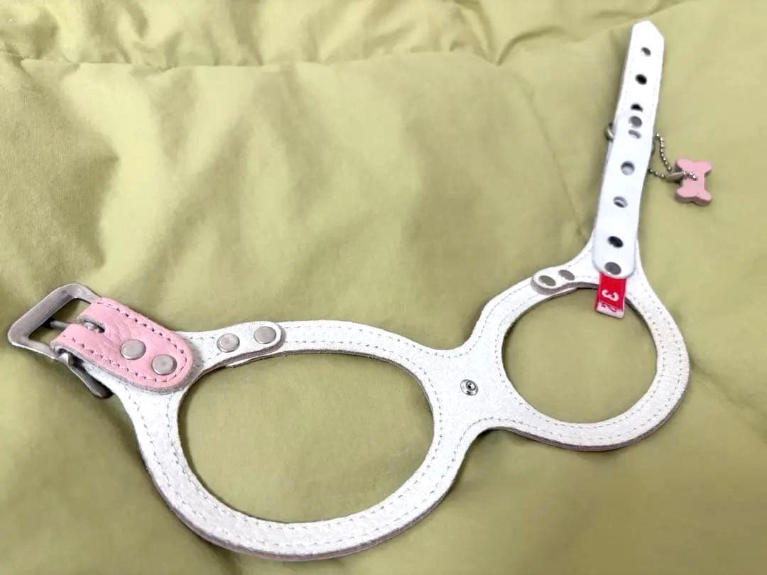 バディーベルト ベビーピンク 3号 クリスタル付 オールレザーリードSサイズ