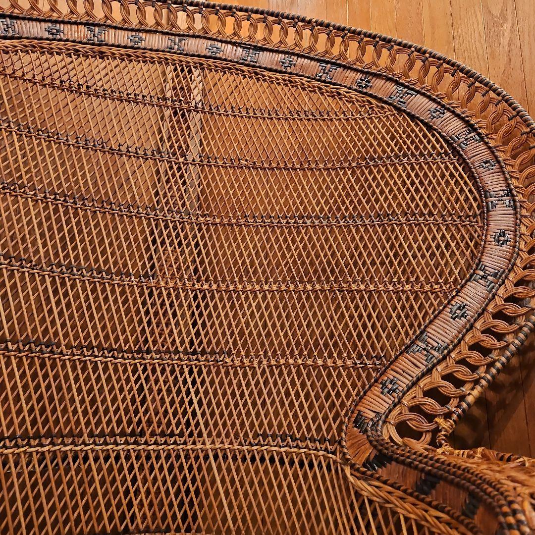 特大 希少 ヴィンテージ ピーコックチェア ラタンピーコック エマニエル婦人