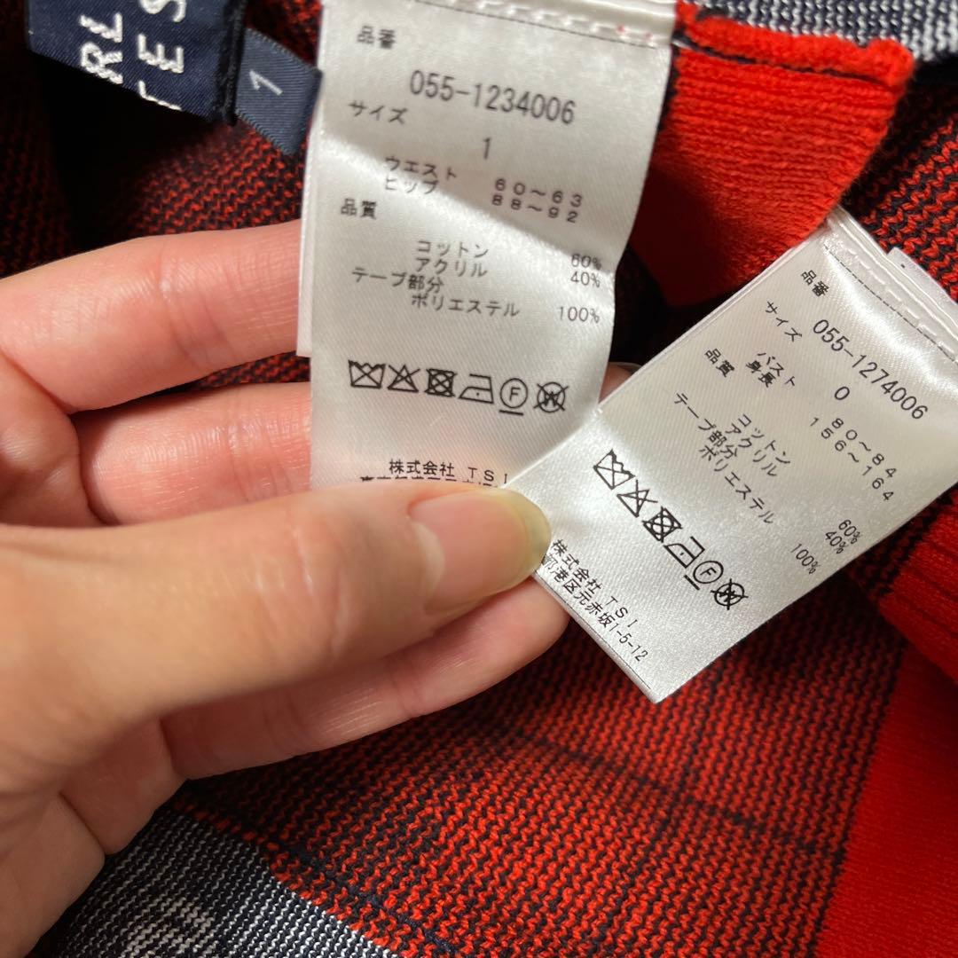 パーリーゲイツ　セットアップ　ニットスカート　モックネックセーター　ゴルフウエア